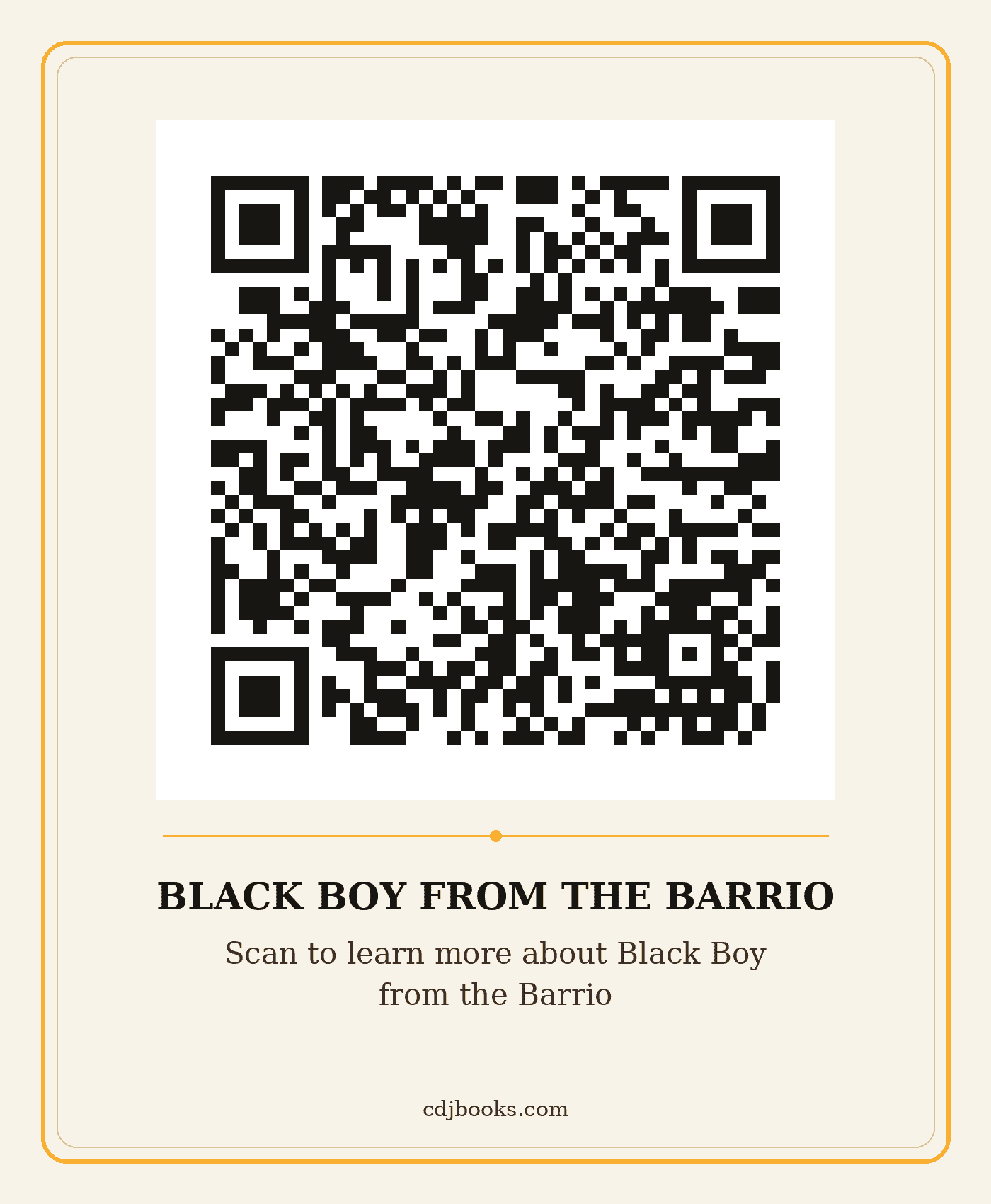 QR code to learn more about Black Boy from the Barrio